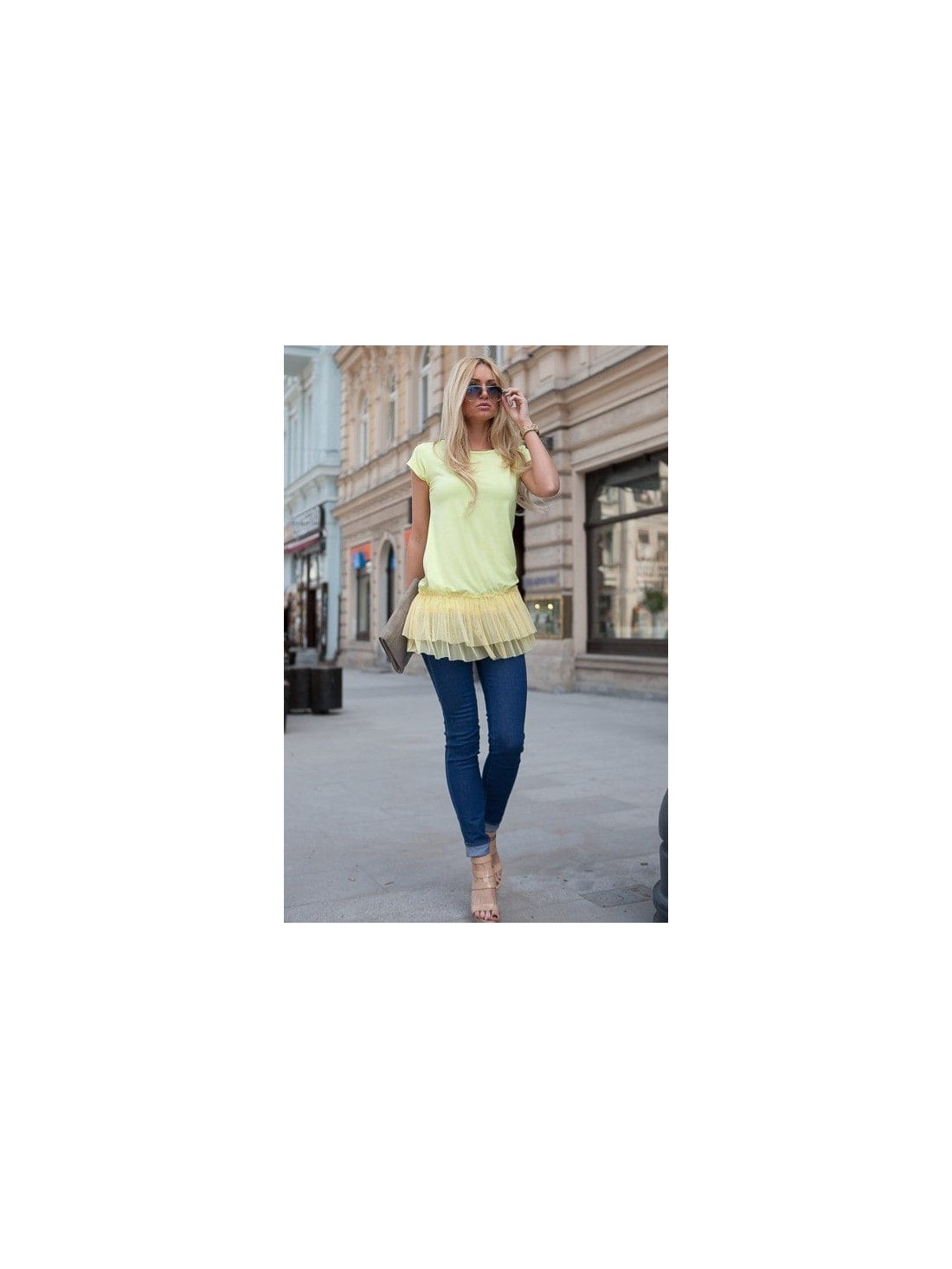 Lemon tunic with tulle 2056 - Online store - Boutique